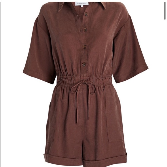 WeWoreWhat Maroon Romper with buttons - Picture 1 of 3